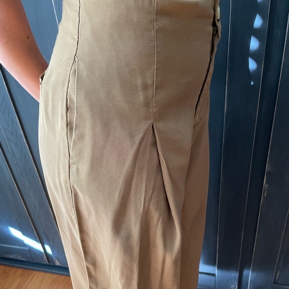 Zara light Olive green pleated wide leg pant Sz US Women’s US Small - Picture 4 of 4